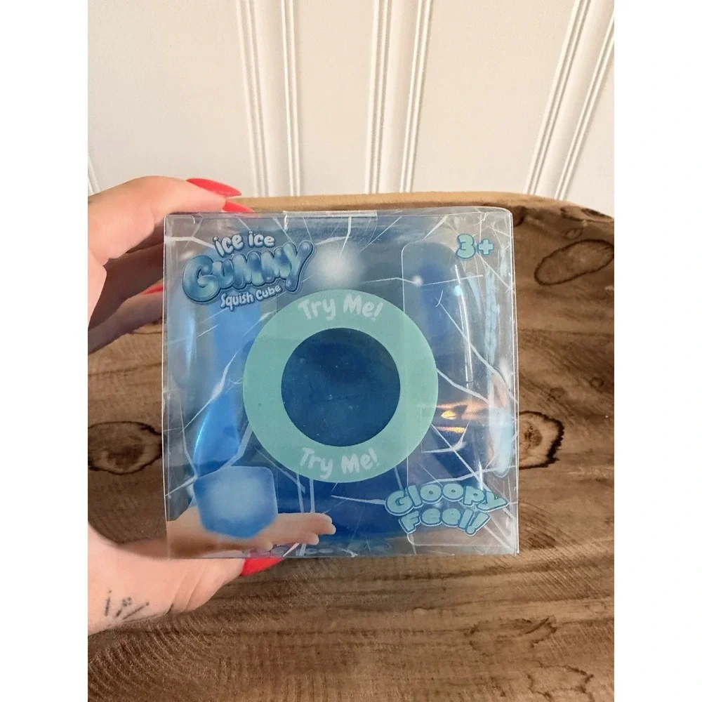 New PPNC Inc. Ice Ice Gummy Squish Cube Blue Goopy Viral Squishy Toy Nice Berg